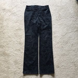 Ideology Black Pants With Velvet Floral Design S4